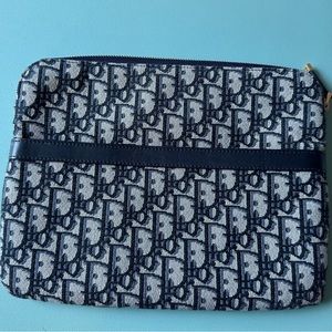 Authentic Dior navy oblique pouch